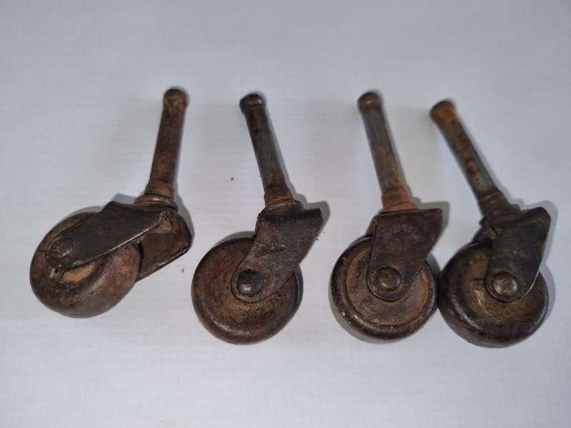 4 x Antique Metal Wheels for furniture