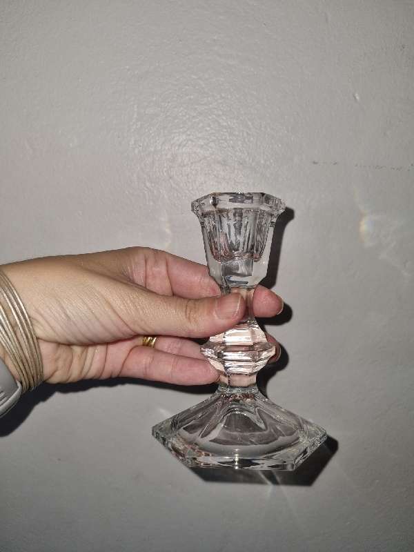 Beautiful Glass candle holder - Height - 12cm