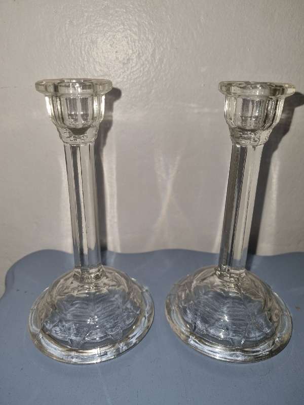 2 x Glass Candle Holders