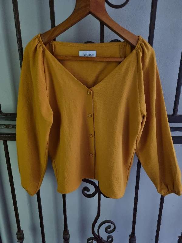 Superbalist Mustard top with buttons - Size 10