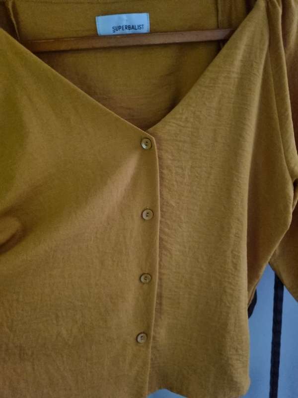 Superbalist Mustard top with buttons - Size 10