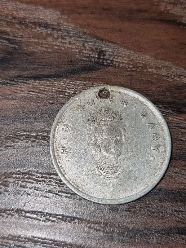 H M Queen Mary Medallion with date born and married