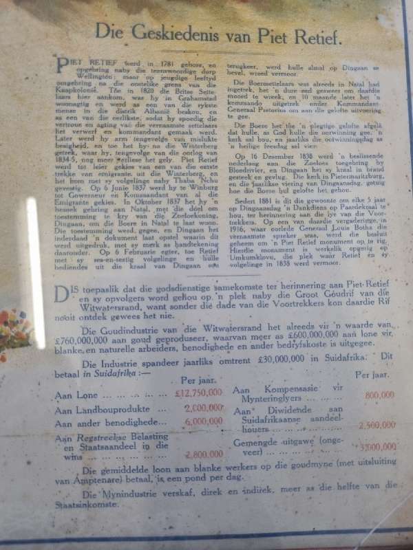 Die Geskiedenis van Piet Retief - Die Pelgrims - Die Monument op Paardekraal - Geraam