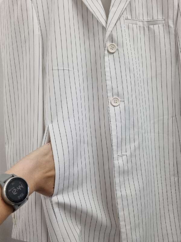 White Striped Jacket - Jean Pierre Paris - Size 36R - Great Condition!