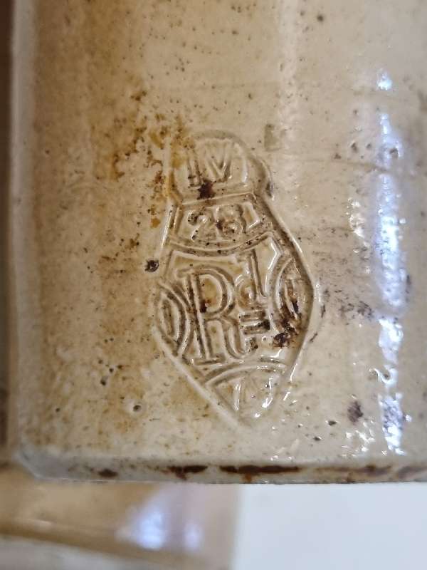 2 x Antique French Ink Bottles - Doulton & Co.  19cm & 15cm tall