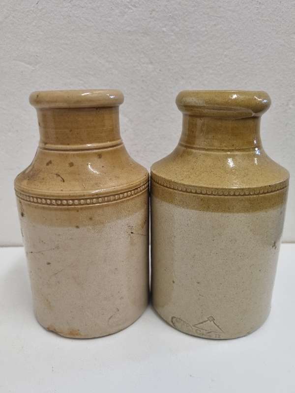 2 x Vintage Stoneware crocks - Skey Tamworth