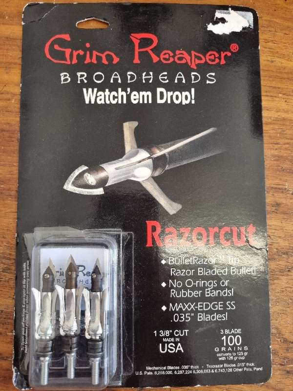Grim Reaper Broadheads 3 Blade 100 Grains - Archery - Made in USA