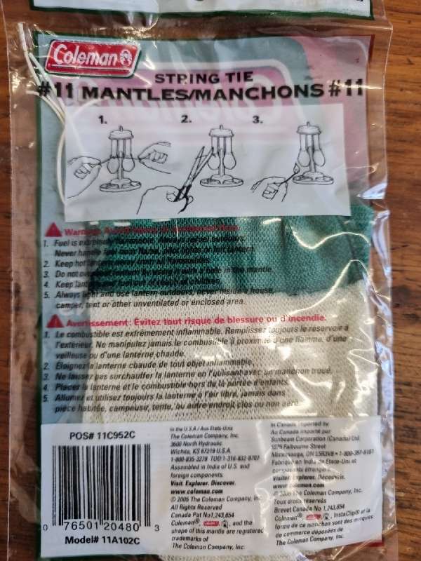 Coleman String Tie No 11 Mantles - 2 Pack