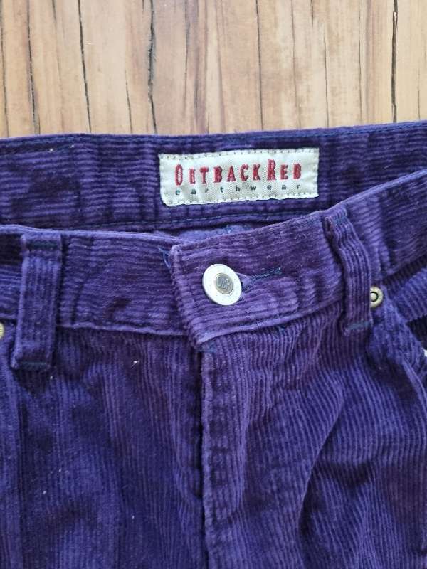 Vintage Style corduroy Pants - Purple - Outback Red - Size 36 - 100% Cotton