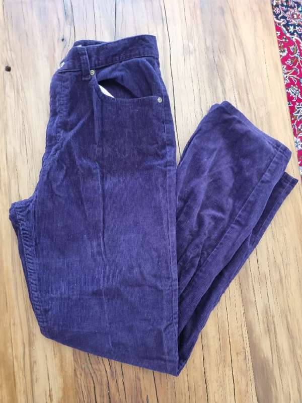 Vintage Style corduroy Pants - Purple - Outback Red - Size 36 - 100% Cotton