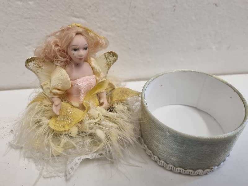 Small container with Porcelain doll top
