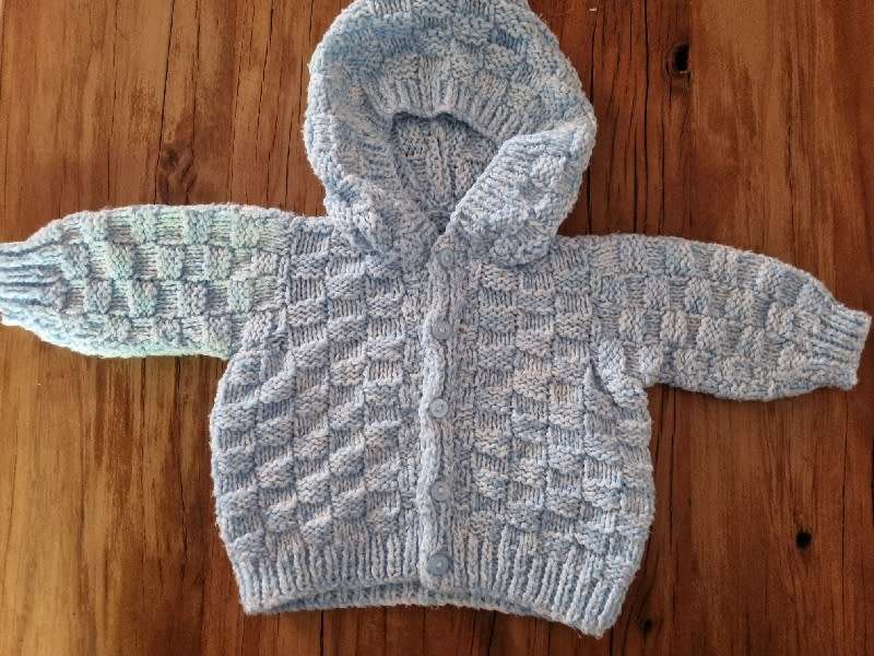 Hand Knitted kids Jersey - Should fit age 1 years - New, Never worn - Chunky knit Light blue
