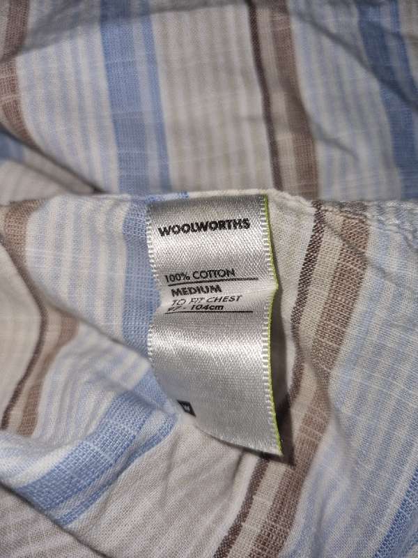 Woolworths Pure Cotton Shirt - Size M