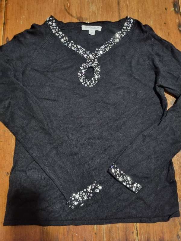 Queenspark Black Knitwear with some sparkle detail - Size S