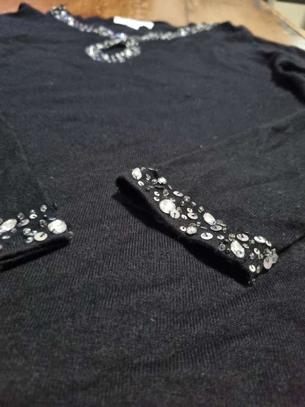 Queenspark Black Knitwear with some sparkle detail - Size S