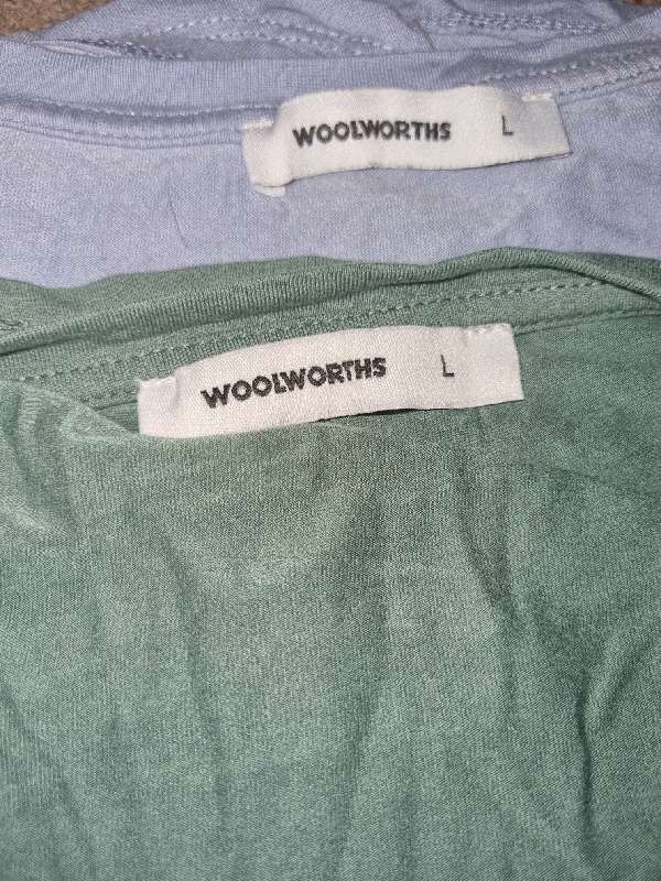 2 x Woolworths T-Shirts - Size L