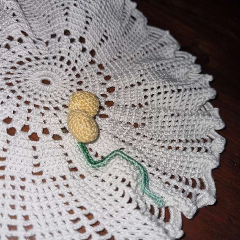 Beautiful Crochet Doily - Diameter 19cm