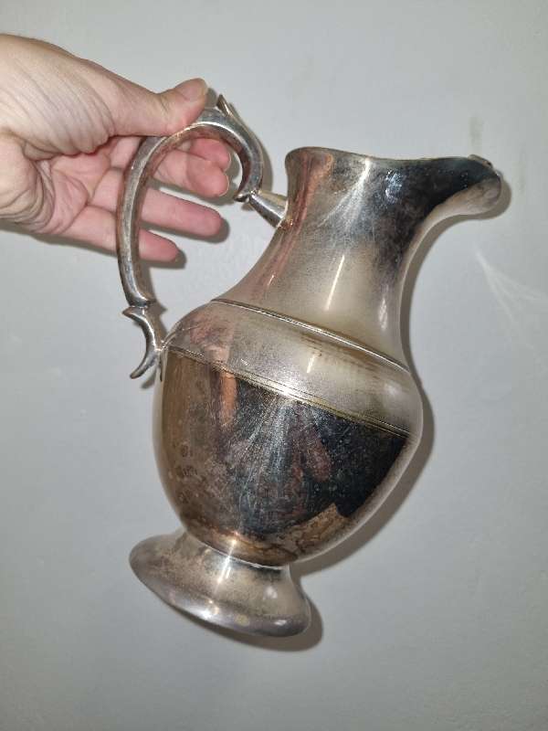 Large Silver Plated water jug - Good Quality Heavy item - Needs a clean
