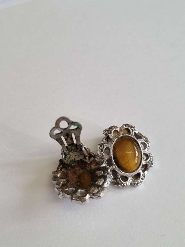 Tiger Eye clip on earrings