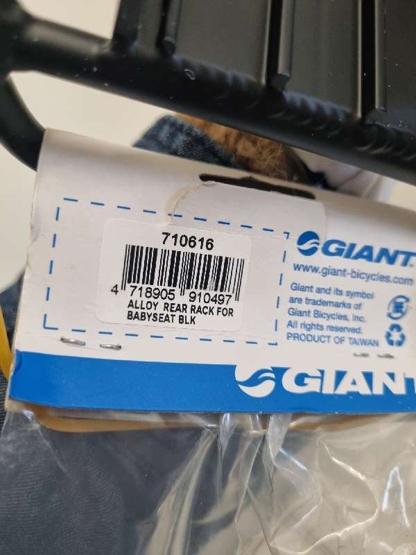 Giant Alloy Rear Bicycle Rack for Babyseat - New
