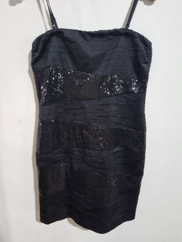 Beautiful Black Cocktail Dress with beaded detail - Size 14