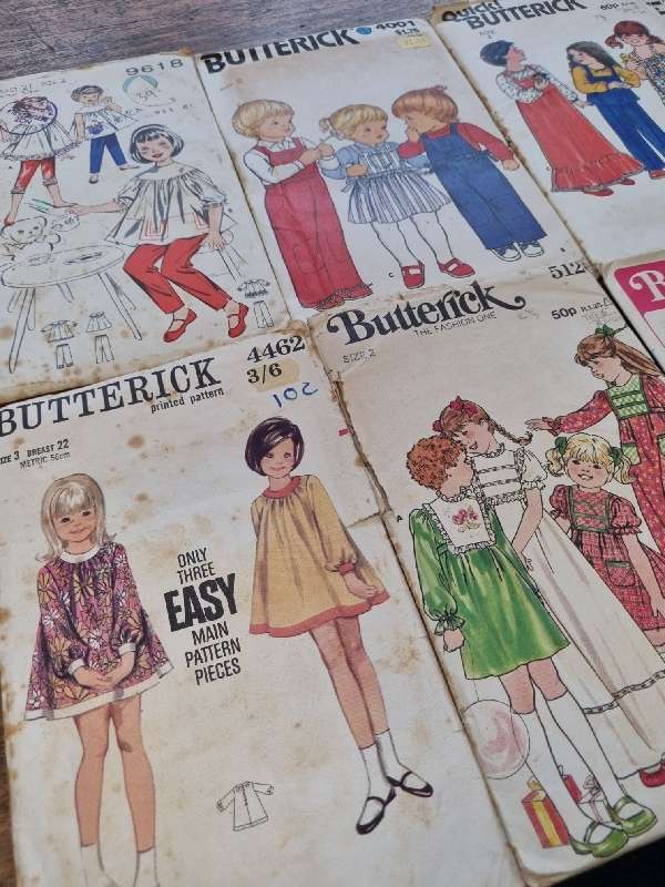 8 x Vintage Butterick Kids Clothing patterns