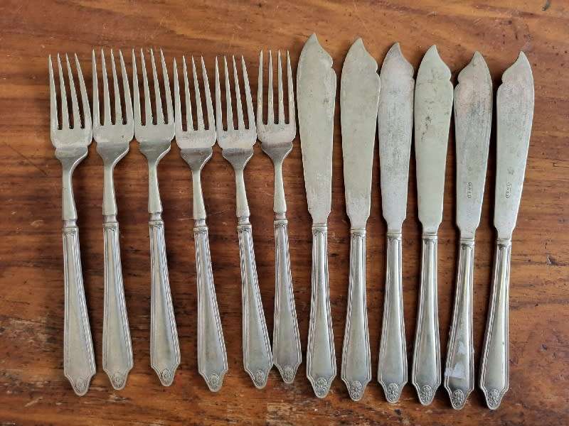 6 x Vintage EPNS Fish Knives and Forks