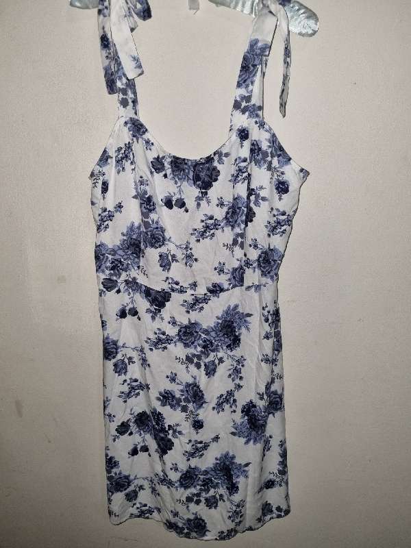 Beautiful Blue and White Woolworths Viscose Dress - Size 16