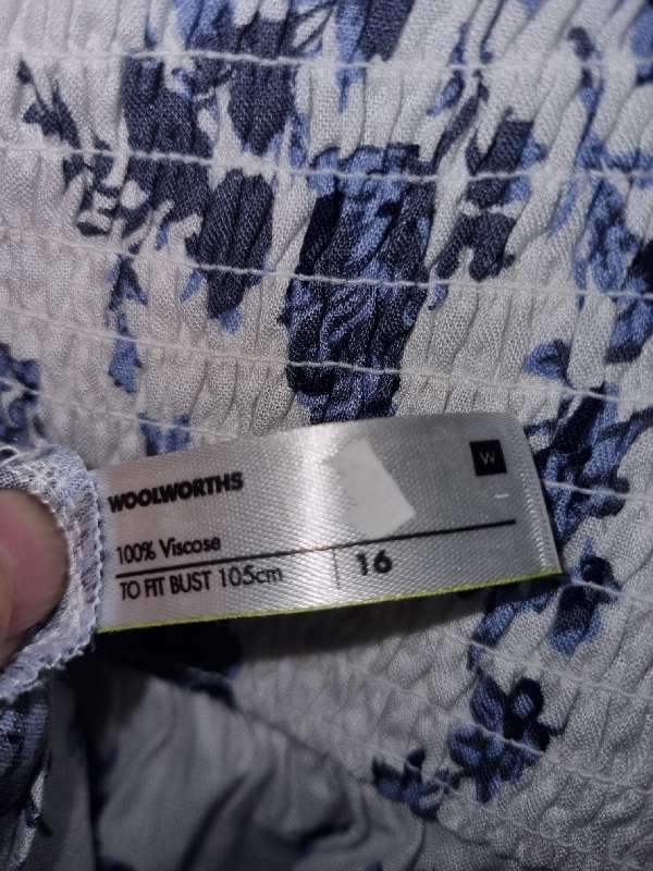 Beautiful Blue and White Woolworths Viscose Dress - Size 16