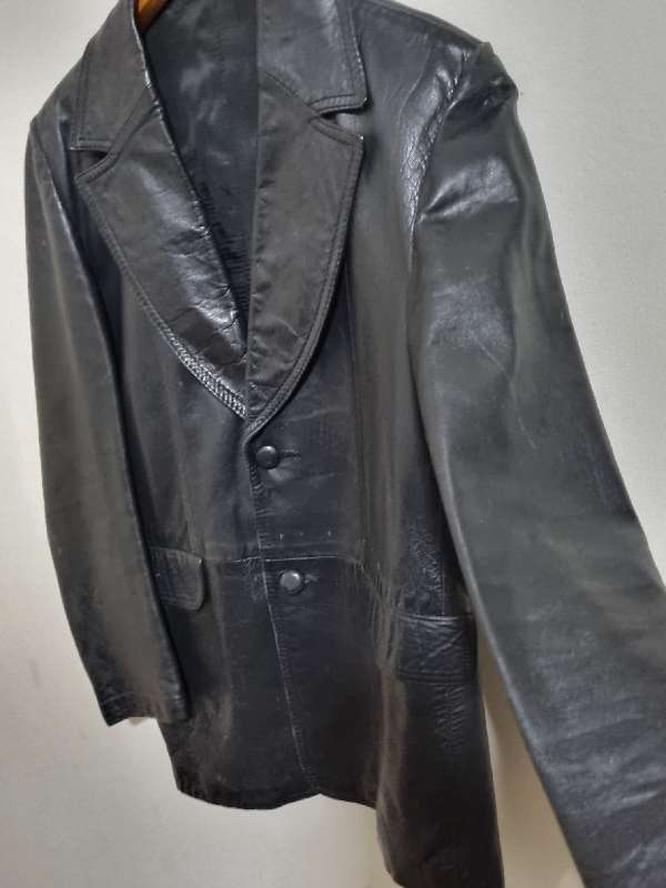 Beautiful Black Genuine Leather Jacket - Size M