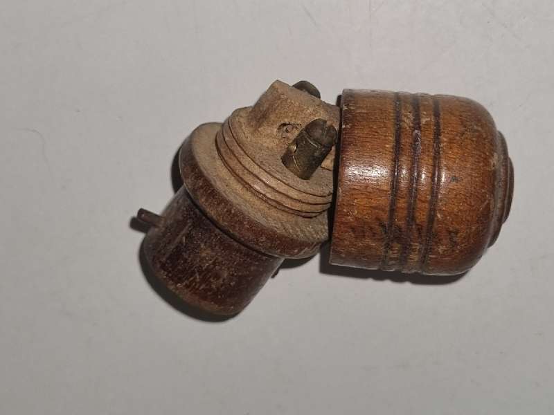 Vintage Wooden Bayonet Plug
