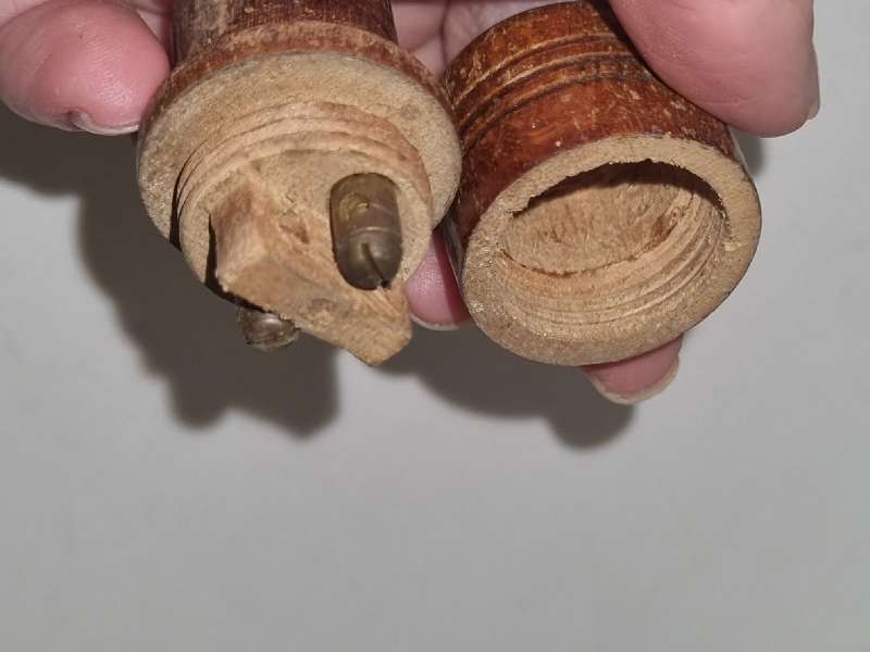 Vintage Wooden Bayonet Plug