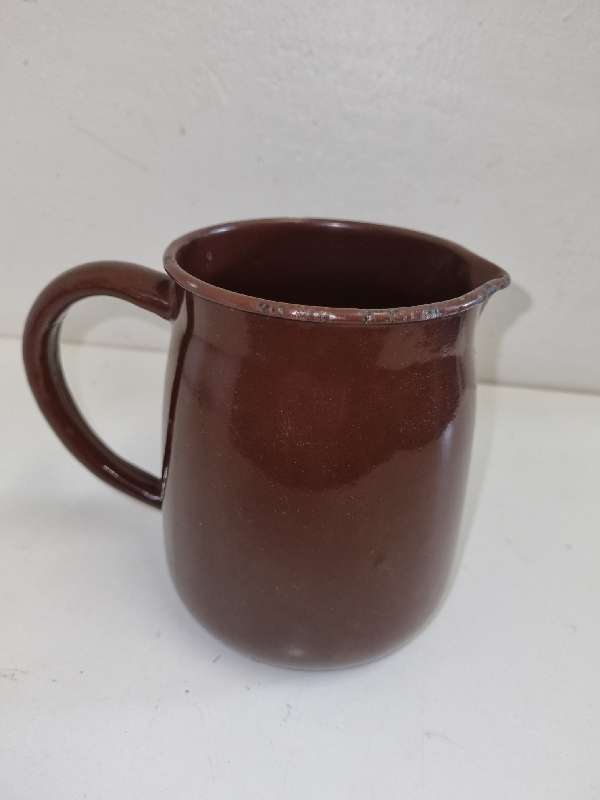 Vintage Brown Enamel Jug