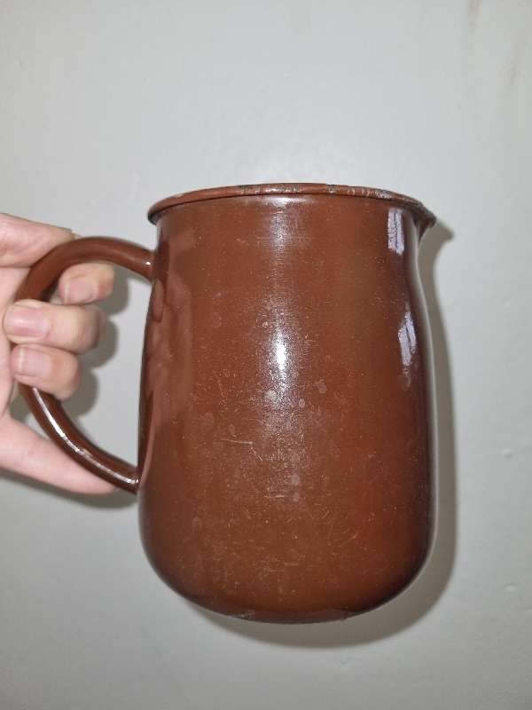 Vintage Brown Enamel Jug