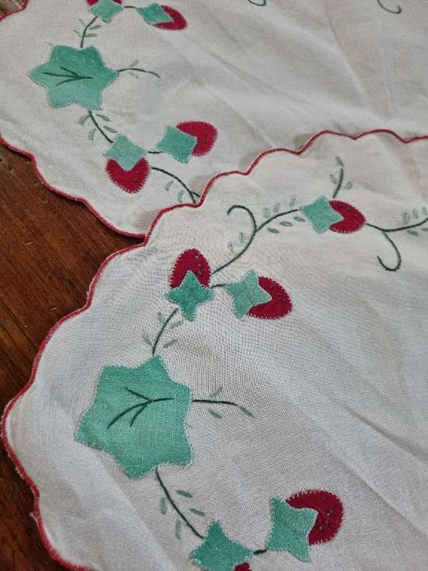 6 x Vintage Embroidered Doilies - Never Used