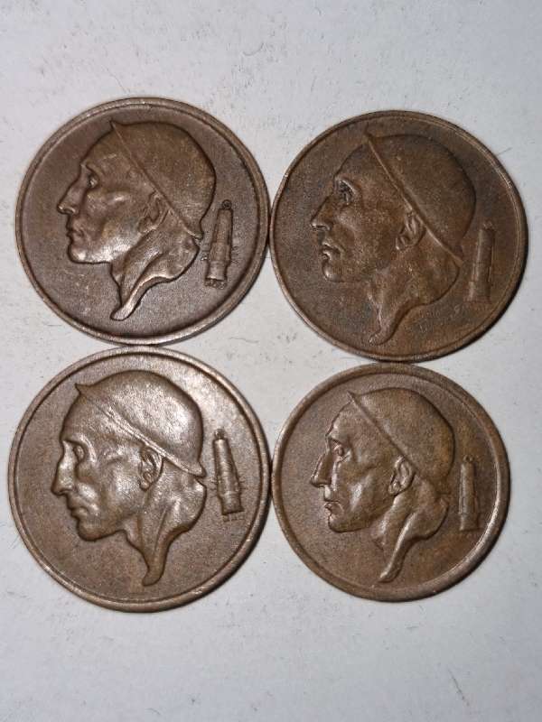 4 coins - 3 x 50 centimes, 1 x 20 centimes - 1953 - 1958