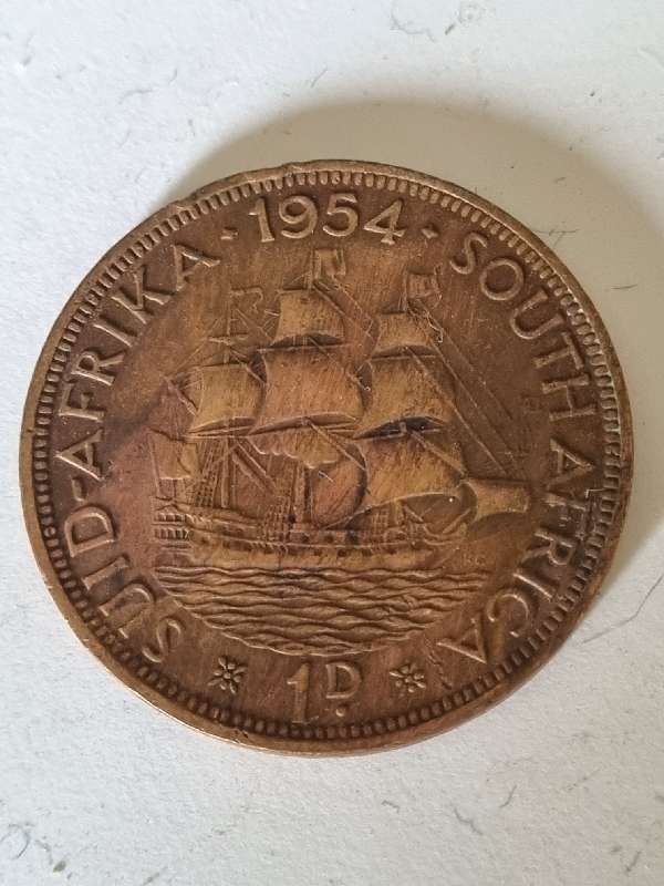 1954 1D coin