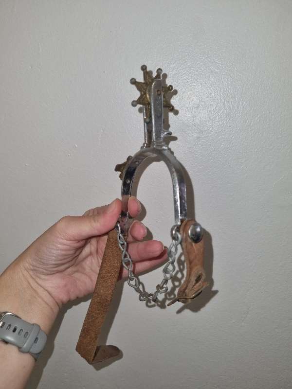 Antique Horse Riding Spur with bull detail