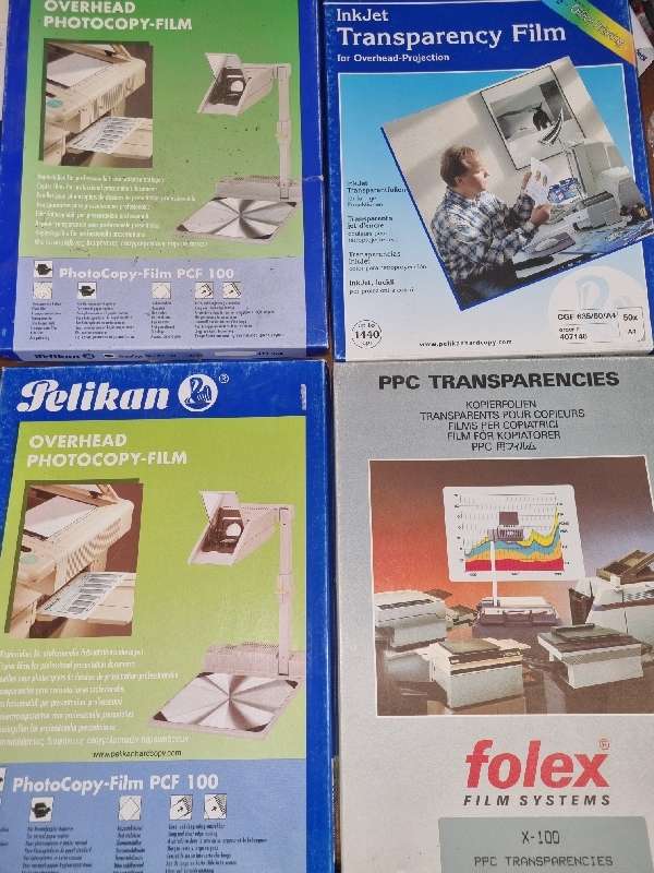 Overhead Photocopy Film / Transparency Film - Pelikan and Folex - 4 Boxes