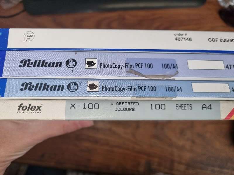 Overhead Photocopy Film / Transparency Film - Pelikan and Folex - 4 Boxes