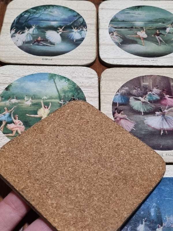 8 x Vintage Coasters with ballet theme - Just Beautiful!!