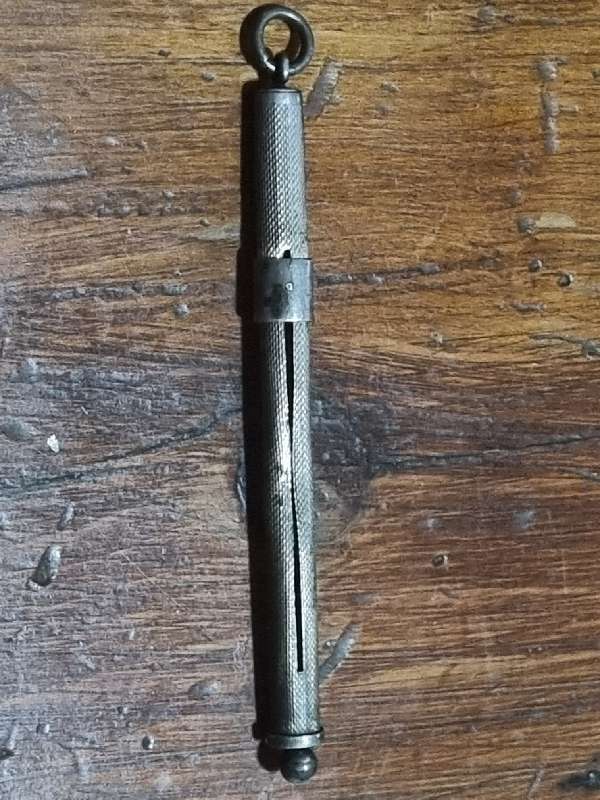 Antique Hallmarked Silver Swizzle Stick - Has a dent - See pictures