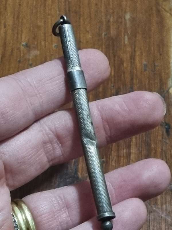 Antique Hallmarked Silver Swizzle Stick - Has a dent - See pictures