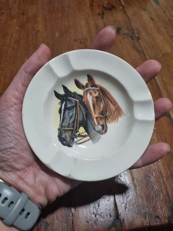 Weatherby Hanley England Royal Falcon Ware Ashtray with Horse detail