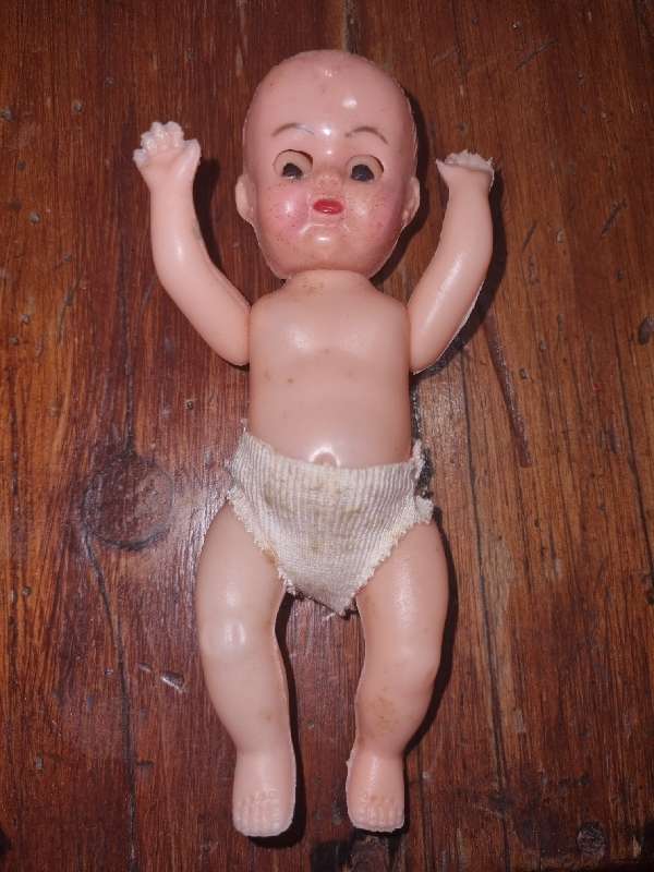 Vintage Hard Plastic Doll - Hong Kong - Size - 13.5cm