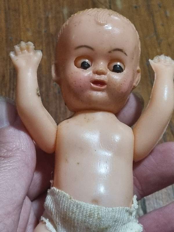 Vintage Hard Plastic Doll - Hong Kong - Size - 13.5cm