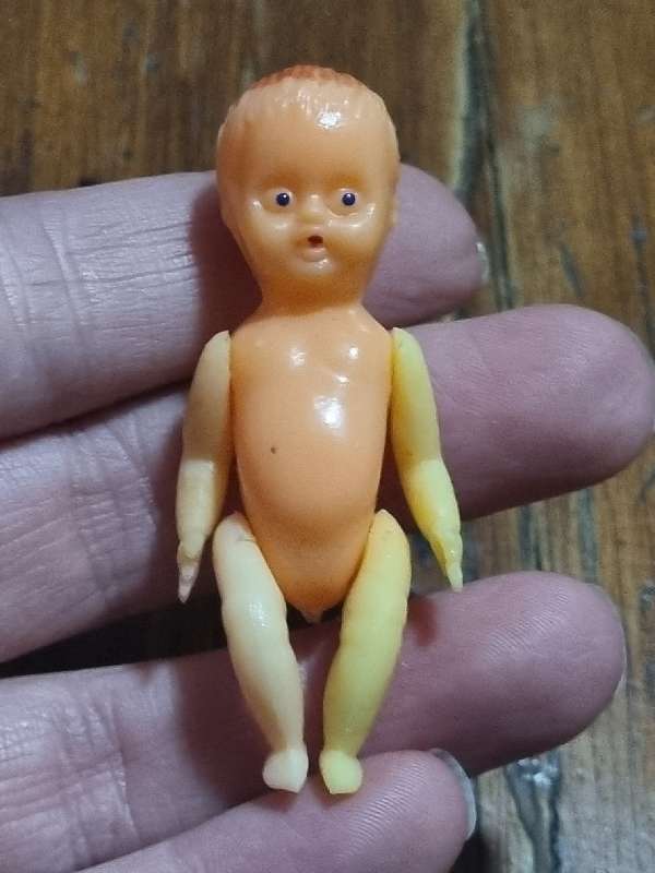 Small Vintage Hard Plastic Doll - Hong Kong - Size - 6cm