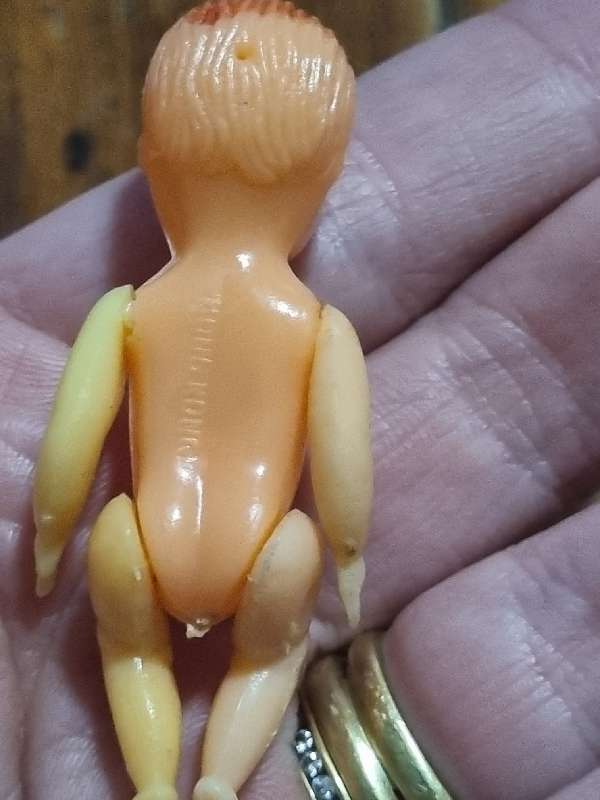 Small Vintage Hard Plastic Doll - Hong Kong - Size - 6cm