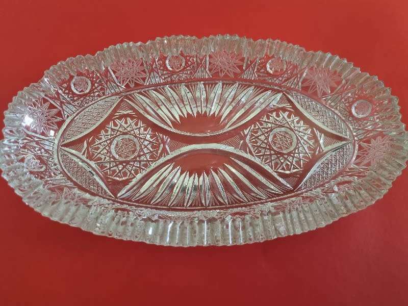 Vintage Cut Glass Dish - Amazing Detail