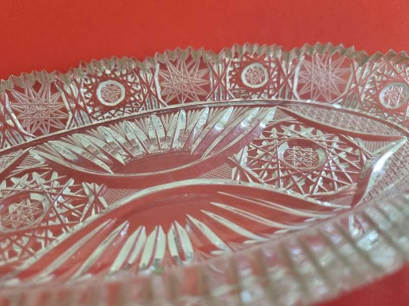 Vintage Cut Glass Dish - Amazing Detail